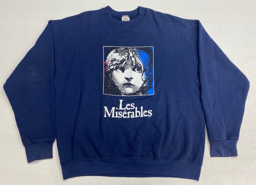 VTG Y2K Fruit of the Loom Les Miserables musical promo crewneck sweatshirt XL
